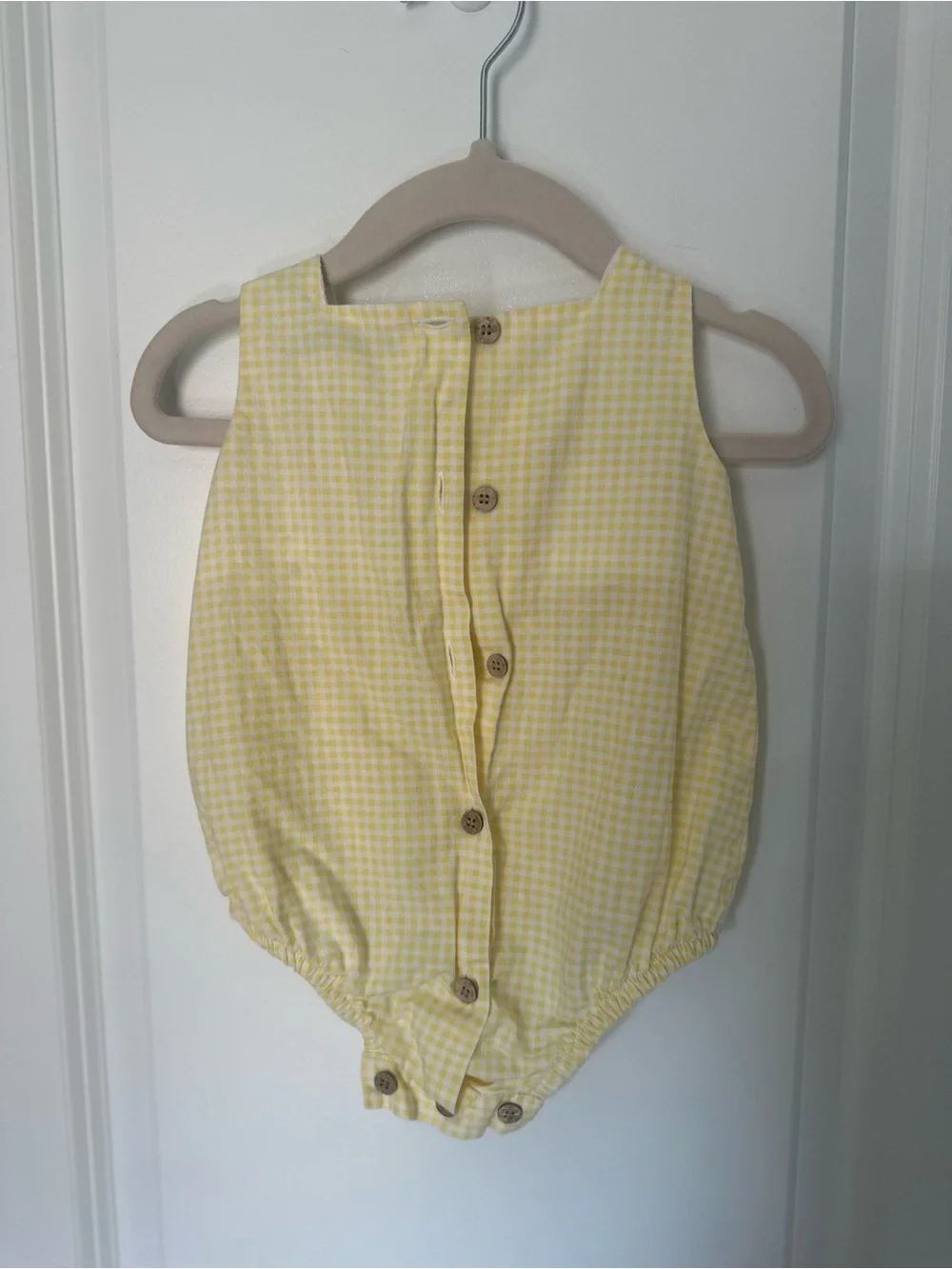 Babidu 3M Yellow Gingham Baby Romper